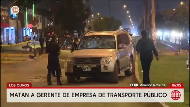 Sicarios asesinan a balazos a gerente de transporte público en Los Olivos/ América Noticias Sicarios asesinan a balazos a gerente de transporte público en Los Olivos/ América Noticias