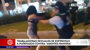 Meretrices agreden a agentes de Los Olivos. Foto y video: América Noticias