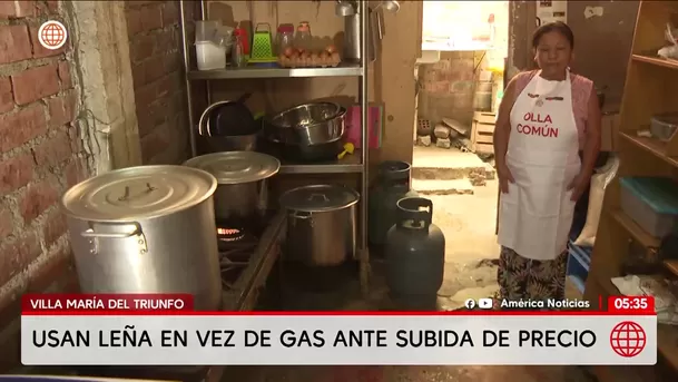 Ollas comunes usan leña por el alto precio del balón de gas. Foto: América Noticias