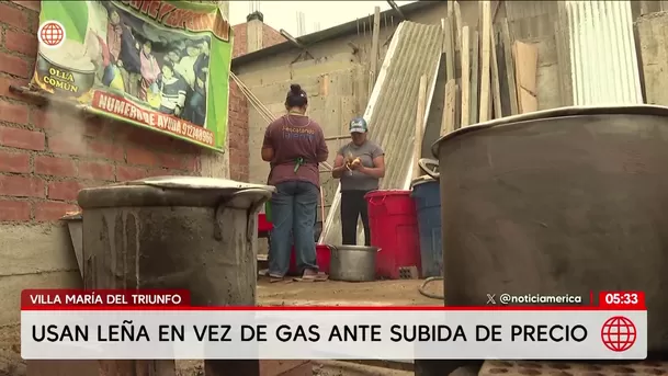 Ollas comunes usan leña por el alto precio del balón de gas. Foto: América Noticias