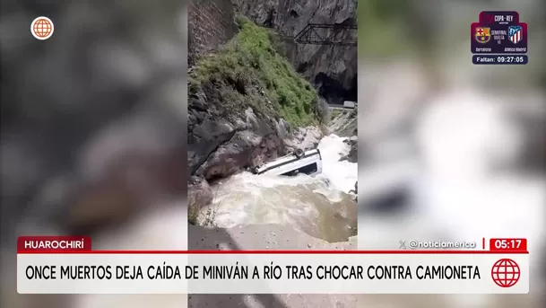 Once muertos tras caída de miniván al río Rímac en Huarochirí. Foto: América Noticias