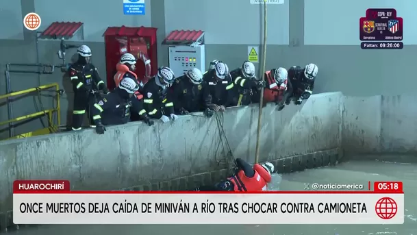 Once muertos tras caída de miniván al río Rímac en Huarochirí. Foto: América Noticias