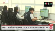 ONPE continúa recibiendo actas de la segunda vuelta electoral