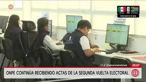 ONPE continúa recibiendo actas de la segunda vuelta electoral. Foto y video: América Noticias