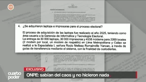ONPE: Informe de Contraloría revela que caos fue previsto y ocultado. Video: Cuarto Poder