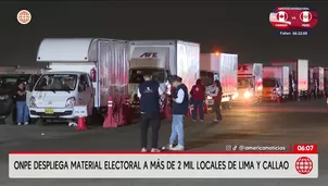 Un total de 250 vehículos partieron desde la plataforma Lurín para trasladar el material electoral hacia los 2 111 locales de votación de Lima Metropolitana y Callao, habilitados para las elecciones regionales y municipales de este domingo 4 de octubre./ Video: América Noticias