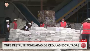 ONPE destruye 431 toneladas de cédulas de sufragio. Foto y video: América Noticias