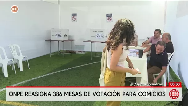ONPE reubica 386 mesas de votación para la segunda vuelta. Foto: América noticias