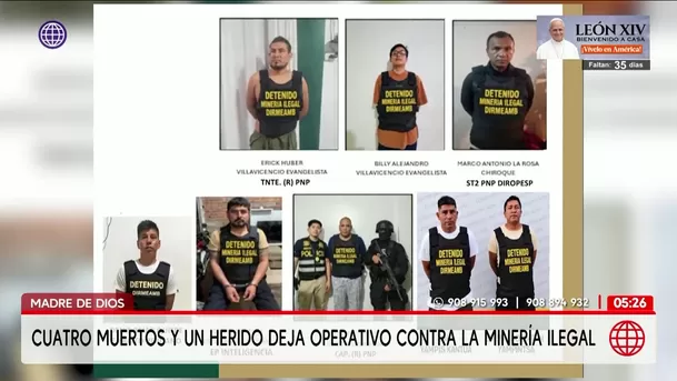 Operativo en Madre de Dios deja cuatro muertos y un policía herido. Foto: América Noticias