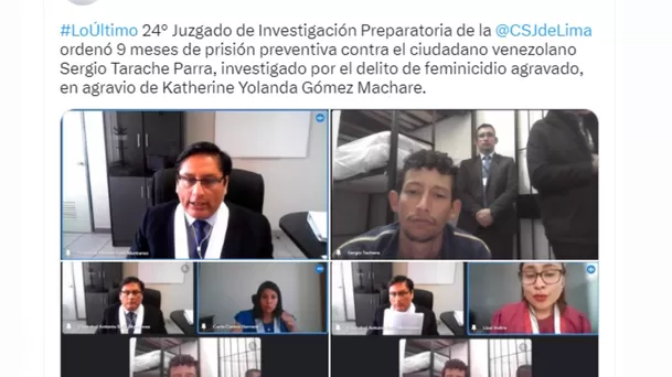 Publicación realizada por la Corte Superior de Justicia de Lima / Twitter