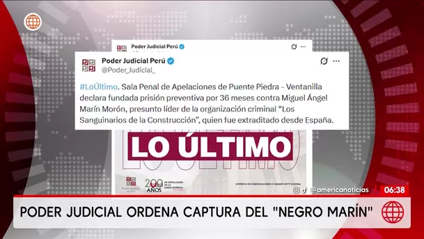 Ordenan captura de alias Negro Marín tras anular su libertad. Foto: América Noticia
