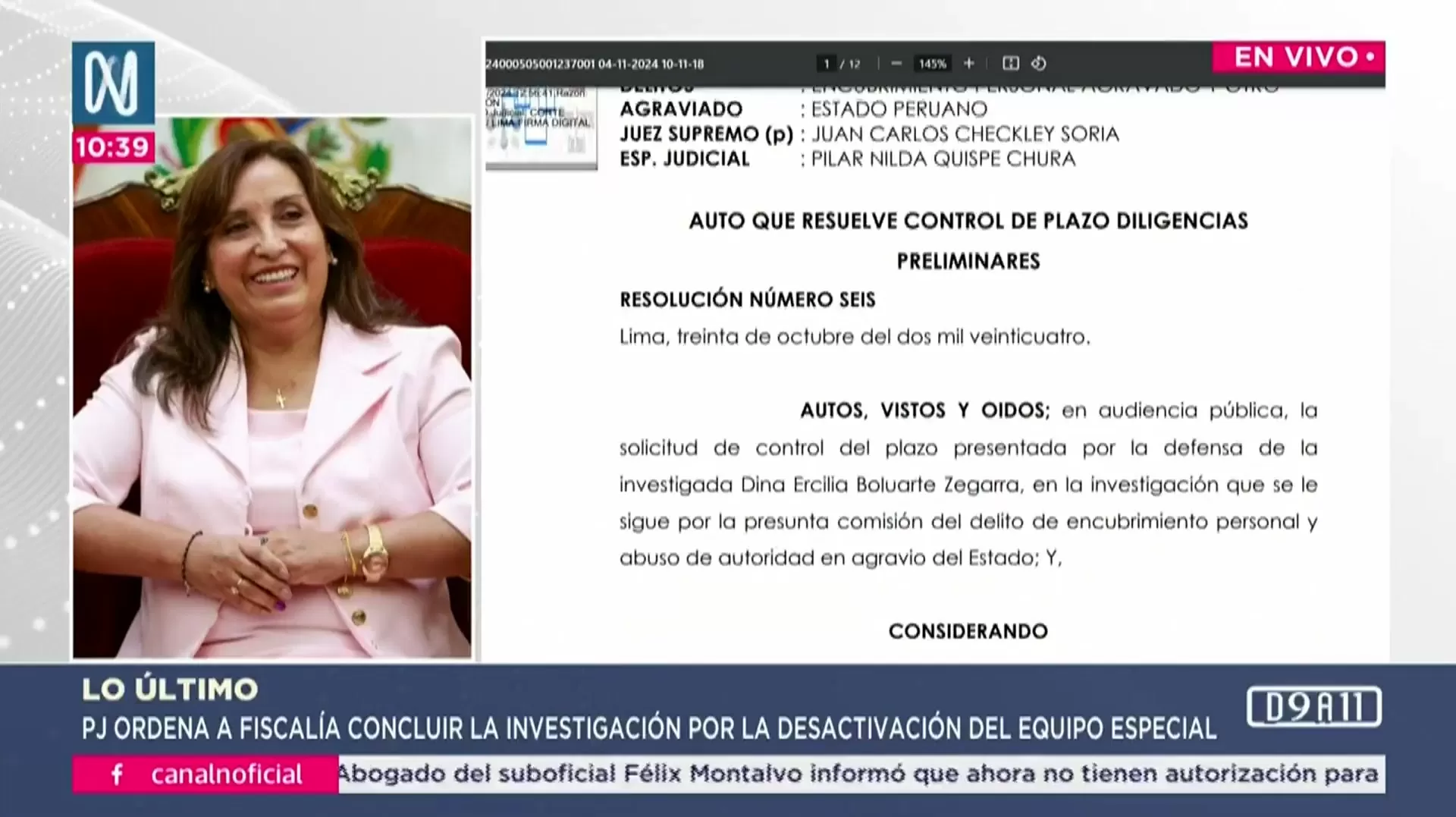 Poder Judicial ordena concluir la investigación por la desactivación del equipo especial. Foto: Canal N