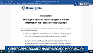 Osinergmin descarta haber negado información a la Fiscalía sobre derrame de petróleo 