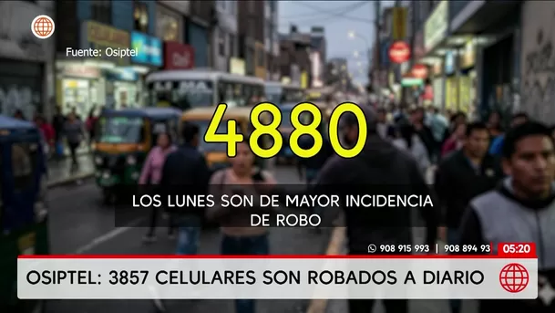 Osiptel informó que roban casi 4 mil celulares al día en el país. Foto: América Noticias