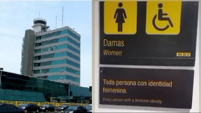 Ositran pidió retiro de carteles inclusivos de los baños del Aeropuerto Jorge Chávez