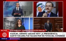 Otto Guibovich tras vacancia de Martín Vizcarra: Esto no es un golpe de Estado - Noticias de despacho-presidencial