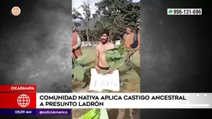 Presunto ladrón fue castigado en Oxapampa. Foto y video: América Noticias