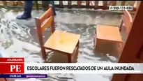 El agua había superado el metro de altura en los salones de los alumnos.