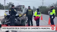 Padre e hijo mueren tras choque de camioneta municipal en Huaral