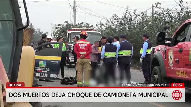 Padre e hijo mueren tras choque de camioneta municipal en Huaral. Foto: América Noticias Padre e hijo mueren tras choque de camioneta municipal en Huaral. Foto: América Noticias