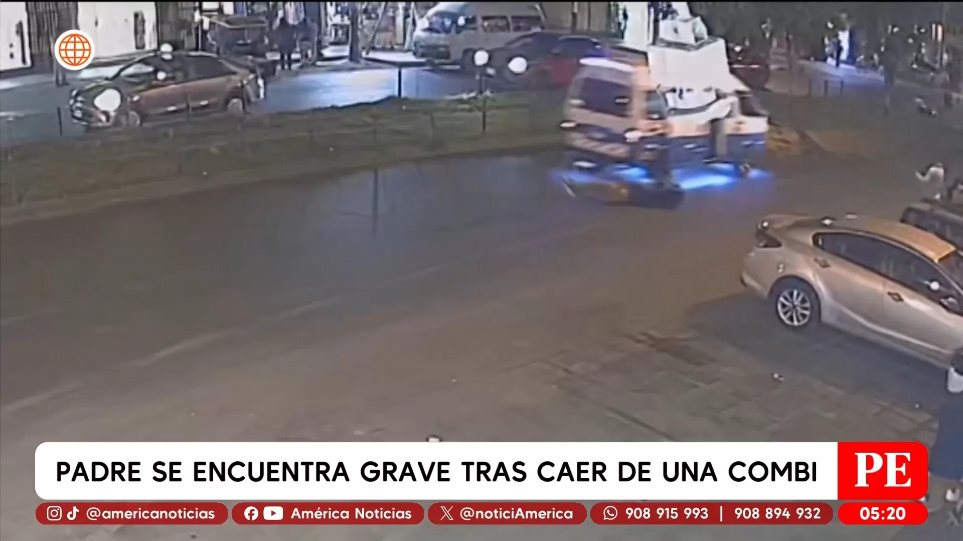 Padre se encuentra grave tras caer de una combi en Santa Anita. Foto: América Noticias Padre se encuentra grave tras caer de una combi en Santa Anita. Foto: América Noticias