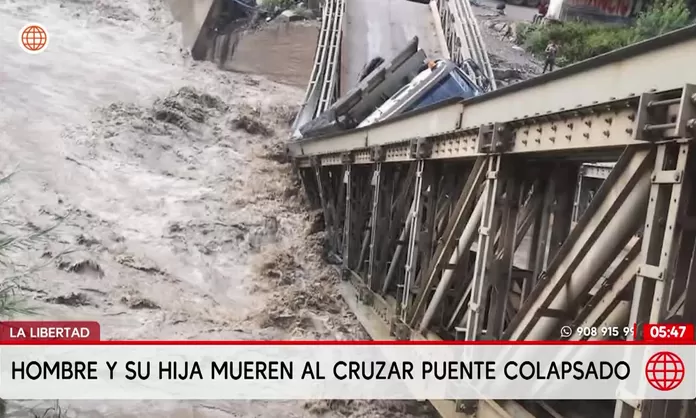 La Libertad: Padre e hija mueren al caer de puente
