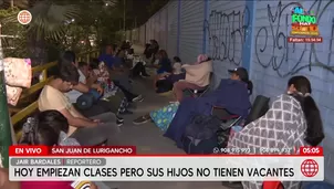 Padres duermen fuera de colegio por vacantes en San Juan de Lurigancho. Foto y video: América Noticias