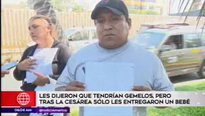 Padres exigen que le entreguen al gemelo del recién nacido. América Noticias