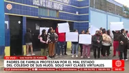 Padres protestan por las aulas inhabitables en un colegio de SMP