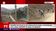 Padres se organizan para construir losa deportiva