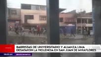 Barras de la U y Alianza se enfrentaron en SJM. Foto: América Noticias