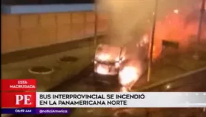 Bus se incendió en la Panamericana Sur. América Noticias