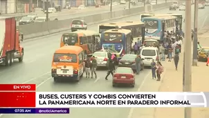 Paradero informal en la Panamericana Norte. Foto: América Noticias