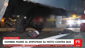 Un mototaxista muere tras empotrarse con un bus en el Rímac. Foto y video: Canal N