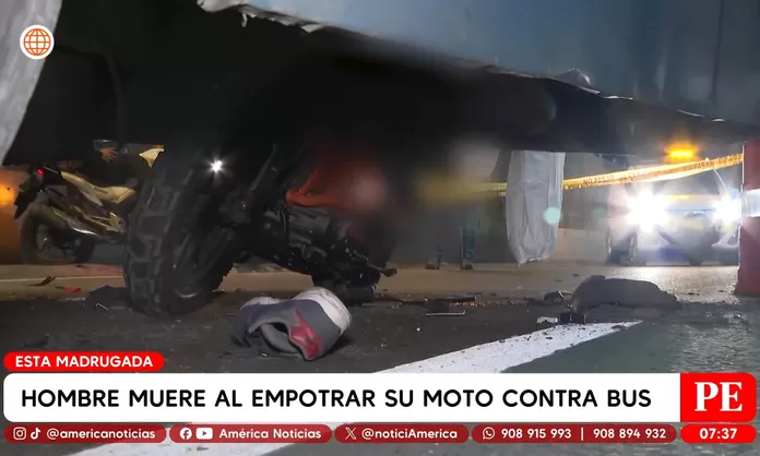 Un mototaxista murió al chocar con bus en el Rímac