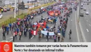 Maestros en huelga ocasionaron caos vehicular.