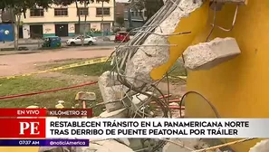 Derribo de puente peatonal.