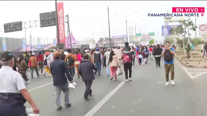 Marcha en Panamericana Norte: Vecinos de Carabayllo exigen agua potable y alcantarillado