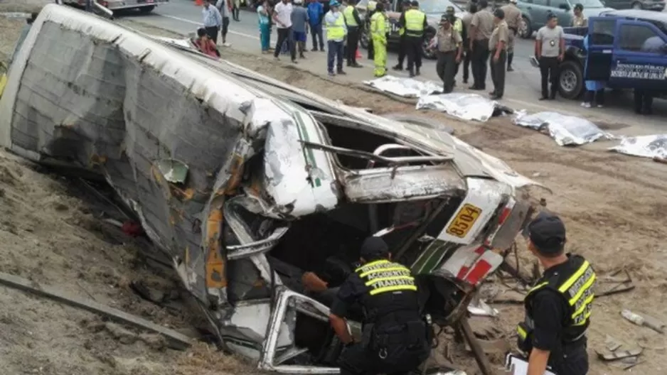 Accidente en la Panamericana Sur. Foto: Andina