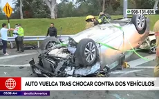 Panamericana Sur: Auto vuelca tras chocar contra dos vehículos - Noticias de panamericana-sur