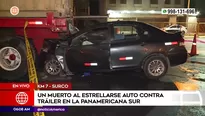 Accidente de tránsito en la Panamericana Sur. Foto y video: América Noticias