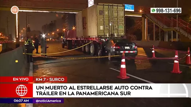 Accidente de tránsito en la Panamericana Sur. Foto: América Noticias