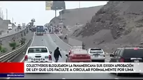 Colectiveros bloquearon Panamericana Sur. América Noticias