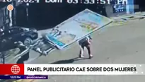 Panel publicitario cayó sobre dos mujeres en Junín. Foto y video: América Noticias