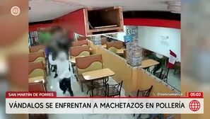 Pánico en San Martín de Porres por vándalos con machetes en pollería. Foto y video: América Noticias