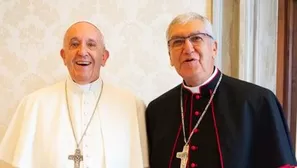 Este lunes 1 de julio el papa se reunió con el arzobispo de Lima y primado del Perú. Foto: Vatican Media