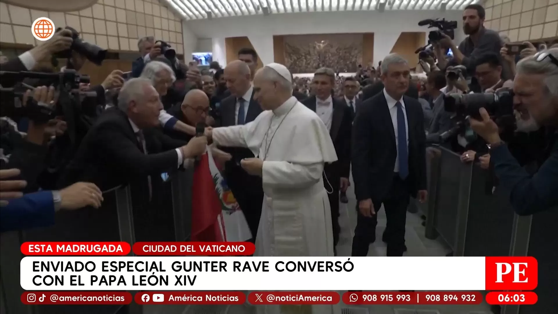 Papa León XIV envió mensaje a Perú desde el Vaticano. Foto: América Noticias Papa León XIV envió mensaje a Perú desde el Vaticano. Foto: América Noticias