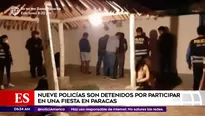 Policías fueron detenidos en una fiesta.