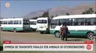 Paralizan transporte entre Chupaca y Huancayo por extorsión