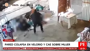 Pared colapsa en velorio y cae sobre mujer en Ayacucho. Foto y video: América Noticias